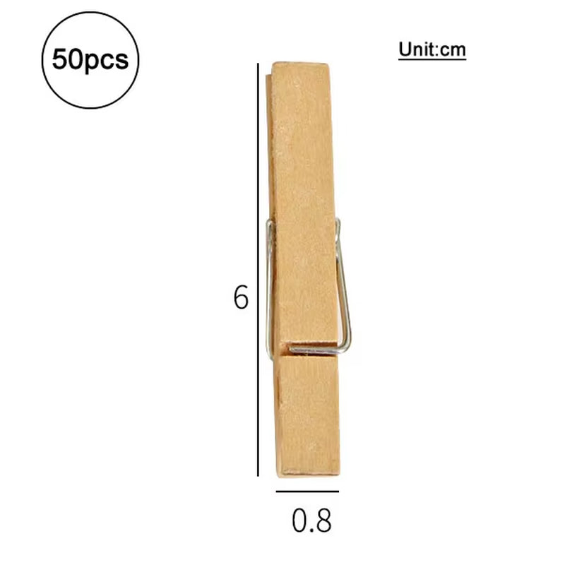 50Pcs DIY Mini Wooden Clips Handmade Craft Decorative Photo Clips Clothespin Craft Decoration Pegs Home Office DIY Toy