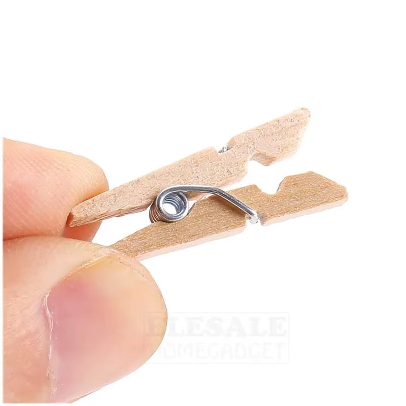50Pcs DIY Mini Wooden Clips Handmade Craft Decorative Photo Clips Clothespin Craft Decoration Pegs Home Office DIY Toy