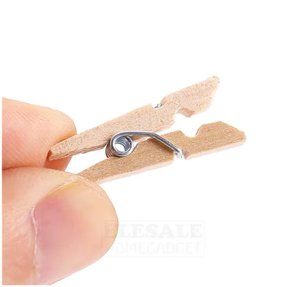50Pcs DIY Mini Wooden Clips Handmade Craft Decorative Photo Clips Clothespin Craft Decoration Pegs Home Office DIY Toy