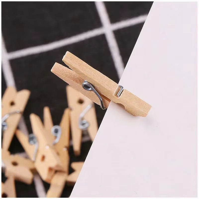 50Pcs DIY Mini Wooden Clips Handmade Craft Decorative Photo Clips Clothespin Craft Decoration Pegs Home Office DIY Toy