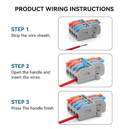 10/30/50 PCS Mini Fast Wiring Cable Connectors Universal Compact Splitter Electrical Conductors Push-In Home Terminal Block