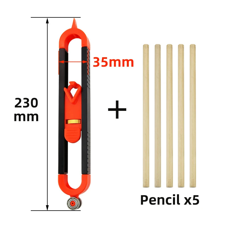 Profile Scribing Ruler Contour Gauge with Lock Adjustable Locking Woodworking Tools Measuring Gauge Measurement Tool