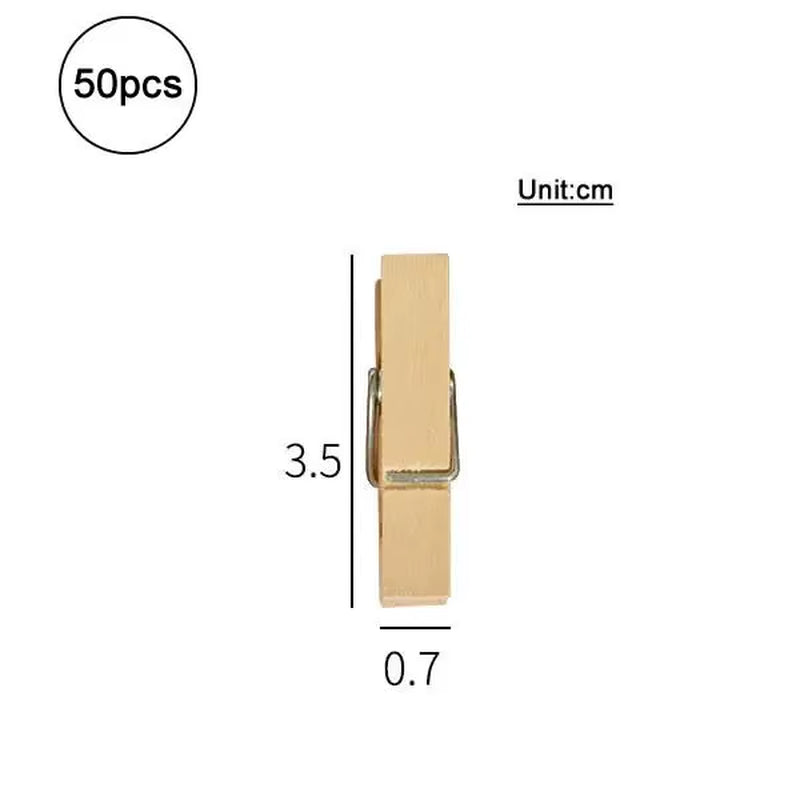 50Pcs DIY Mini Wooden Clips Handmade Craft Decorative Photo Clips Clothespin Craft Decoration Pegs Home Office DIY Toy